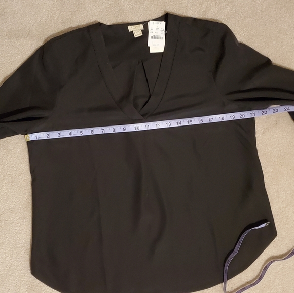 Black J-CREW Top Women Petite Large Blouse NWT - Picture 15 of 16